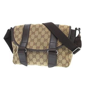 Gucci Messenger Bag Canvas Beige GG Shoulder Bag